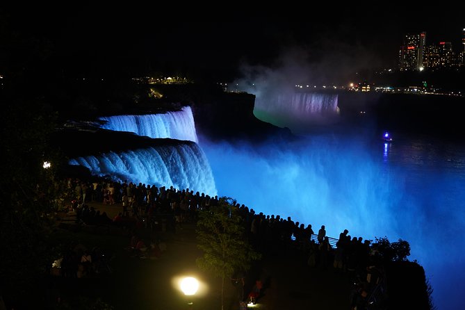 2-Day Niagara Falls USA Tour from Boston - Niagara Falls at night, from Ram Island to Horseshoe Falls