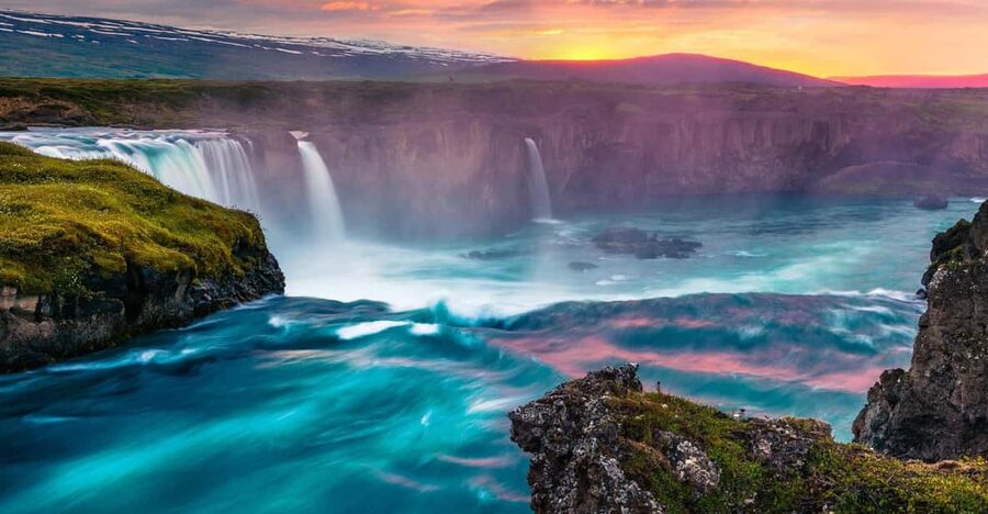 Akureyri Port: Godafoss Waterfall Guided Tour with Pickup - At Godafoss, 45 minutes beside the falls