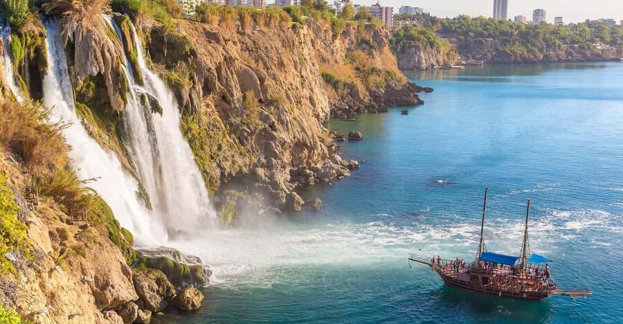 Antalya: Beach & Waterfalls Boat Trip w/ Lunch & Soft Drinks - Lara Beach and the first swim