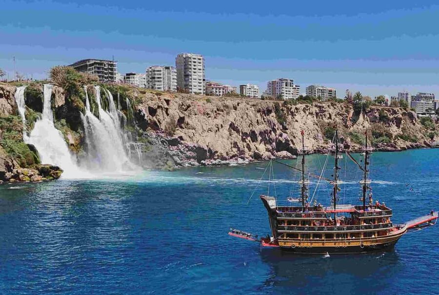 Antalya: Duden Waterfall Pirate Boat Trip - Swimming stops, foam, and family entertainment