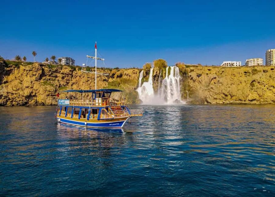 Antalya: Duden Waterfall Relax Boat Trip with Lunch - Seeing the Lower Düden Waterfall from the water