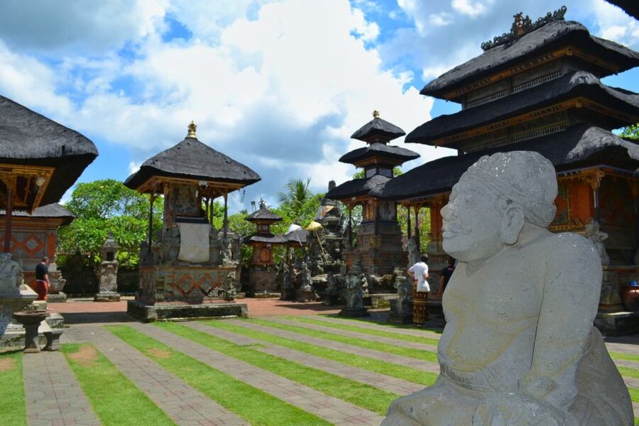 Bali: Ubud Waterfall, Village and Pool Club Day Trip - Tegenungan Waterfall, with stairs and a crowded feel