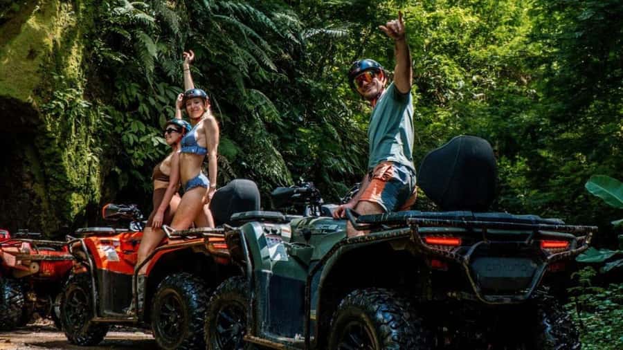 Bali: Waterfall Gorilla Cave ATV & Ubud Rafting Trip & Lunch - Pickup, meeting point, and timing