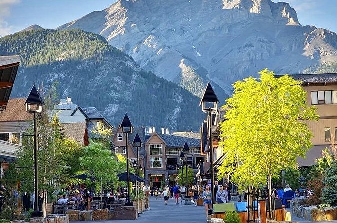 Banff Gondola Hot Springs Bow Falls and Three Lakes tour - Banff Avenue is your lunch and shopping window