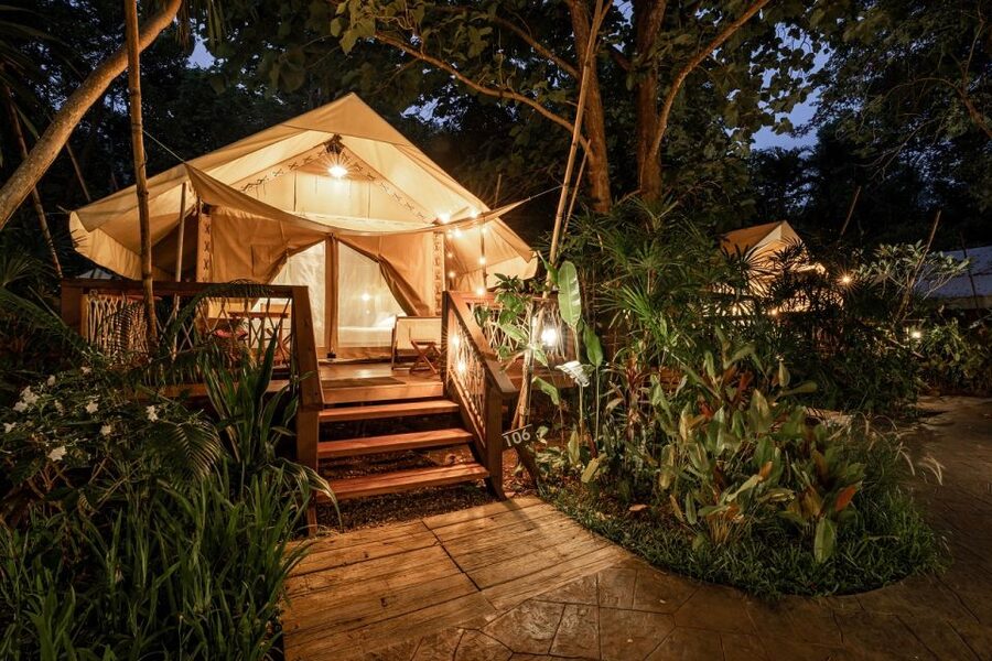 Bangkok: Kanchanaburi, 2-Days Glamping in Jungle & Erawan - Transport, pickup, and the cost of the package