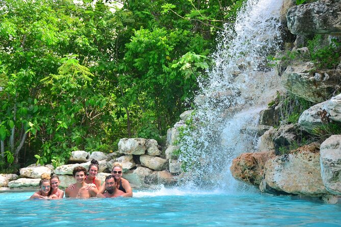 Bavaro Adventure Park Buggy Ride, Zipline Mega Splash, and Waterfall Pool - Relaxing at the waterfall pool