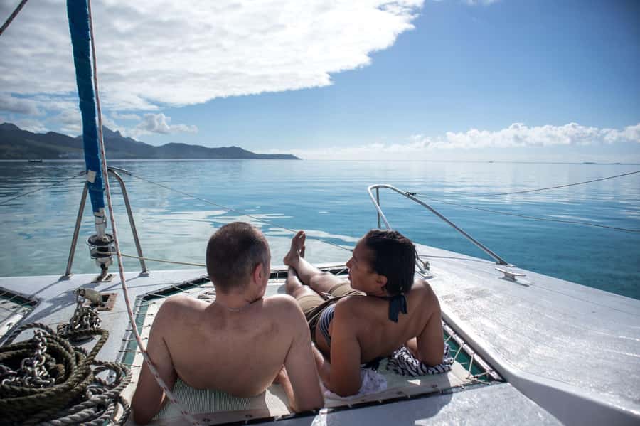 Catamaran Trip to Ile au Cerfs with Lunch and GRSE waterfall - What this Mauritius catamaran day is really like