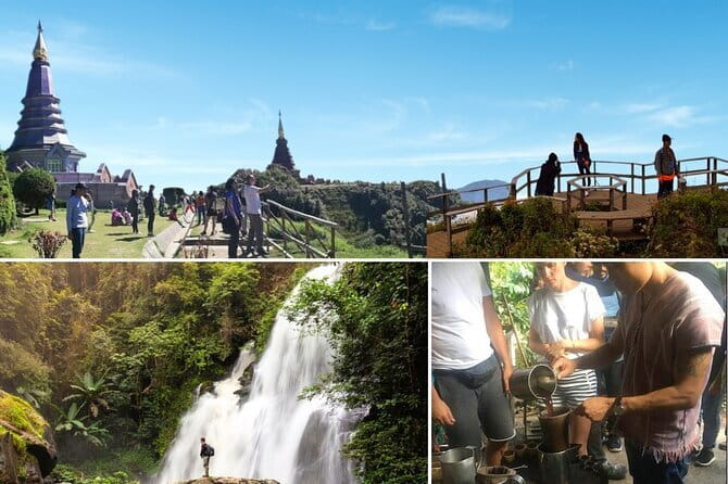 ChiangMai 1DayTour:Elephant Sanctuary,king&queen pagoda,waterfall - King and Queen Pagodas above the park