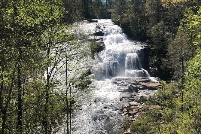 Coffee Hike to Three Waterfalls in DuPont State Forest - Hooker Falls and the outdoor coffee break