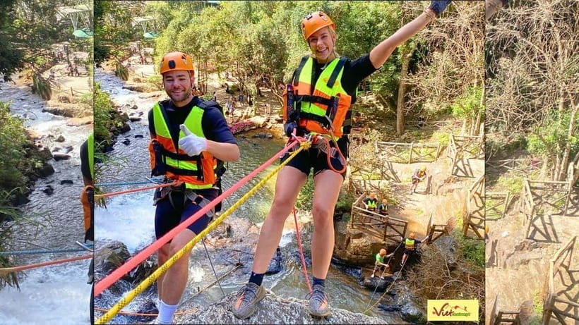Dalat: Canyoning Extreme Adventure at Datanla Waterfall - First challenge: the 18-meter dry cliff