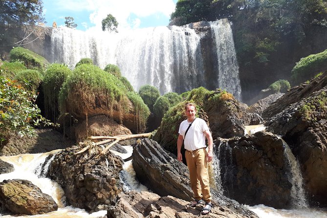 Dalat Waterfall Tour - Elephant Falls brings spray and a rougher feel