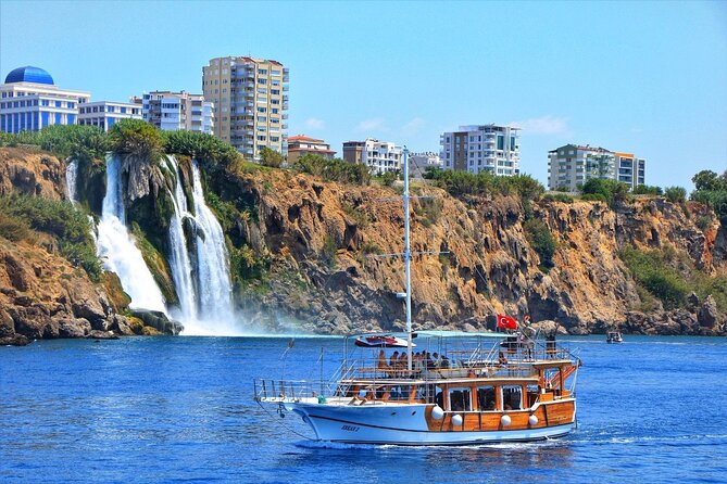 Duden Waterfall Boat Trip with Pickup, Lunch & Swimming Break - Lower Duden Waterfall from the coastal side
