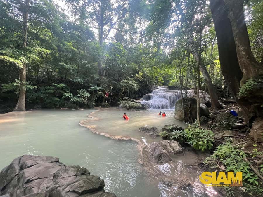 Erawan Waterfall, River Kwai & Railway Tour : From Bangkok - Thai lunch between the major stops