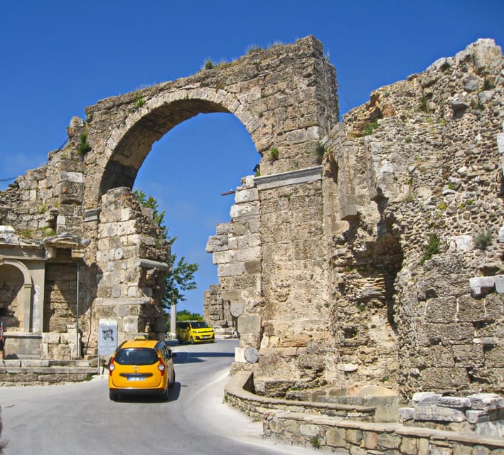 From Antalya: Roman Ancient Sites & Manavgat Waterfall Tour - Side combines ruins with the Mediterranean