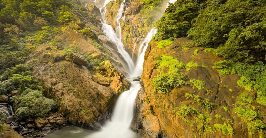 From Goa: Dudhsagar Waterfalls & Plantation Tour - One hour beneath the Sea of Milk