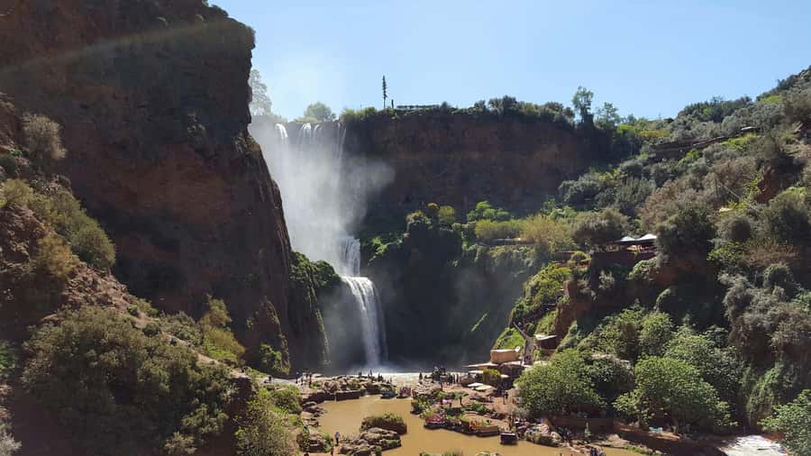 From Marrakech: Day Tour to Ouzoud Waterfalls - Arriving above the Ouzoud cascades