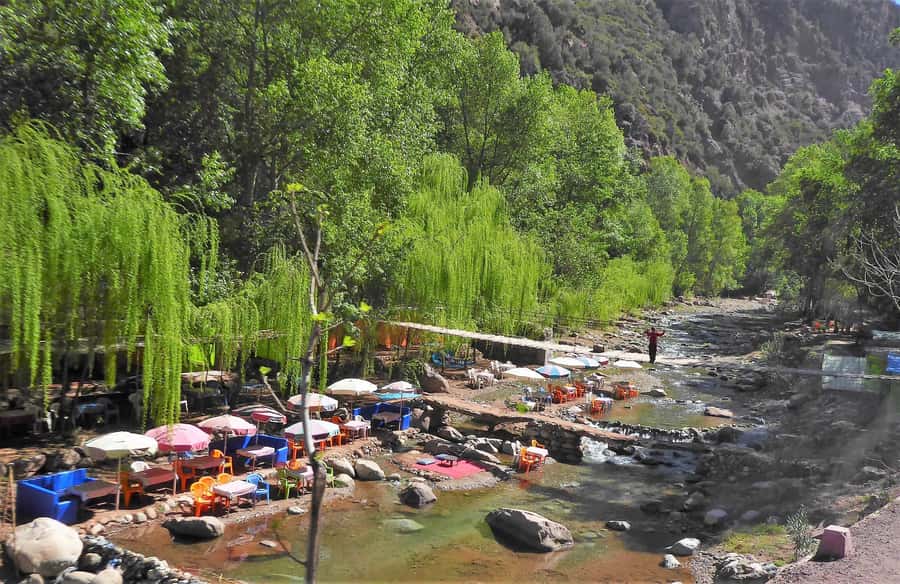 From Marrakech: Ourika Valley Trip, Waterfall Hike & Lunch - Walking to the Setti Fatma waterfalls
