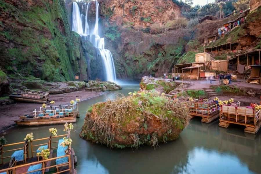 From Marrakech: Ouzoud Waterfalls Guided Hike and Boat Tour - Walking down through olive groves and Berber country