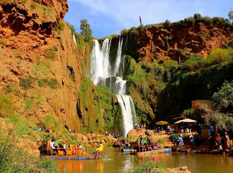 From Marrakech: Private Ouzoud Falls & Boat Ride Day Trip - Free time by the pools and river