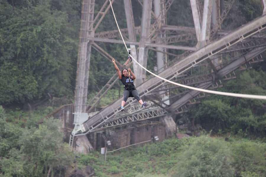 From Victoria Falls: Zip Line from the Victoria Falls Bridge - The 425-meter flight above the Batoka Gorge