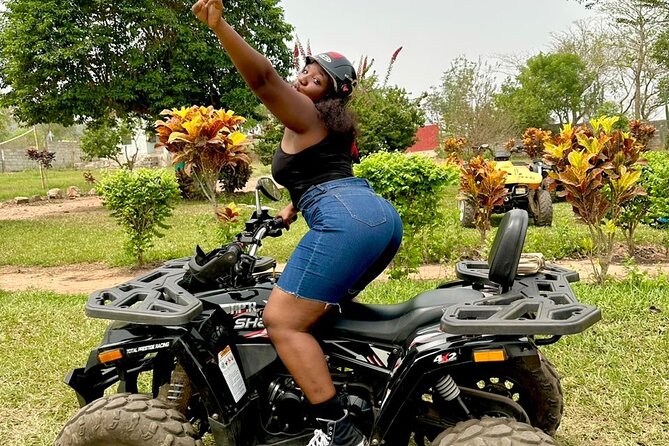Full Day Tour Waterfalls Quad biking and Aburi Botanical Gardens - Cooling off at Asenema Waterfalls