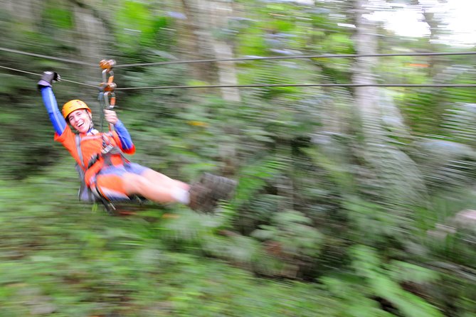 Full-Day Zipline and Waterfall Rappelling Adventure Near San Juan - A short zipline return through the forest