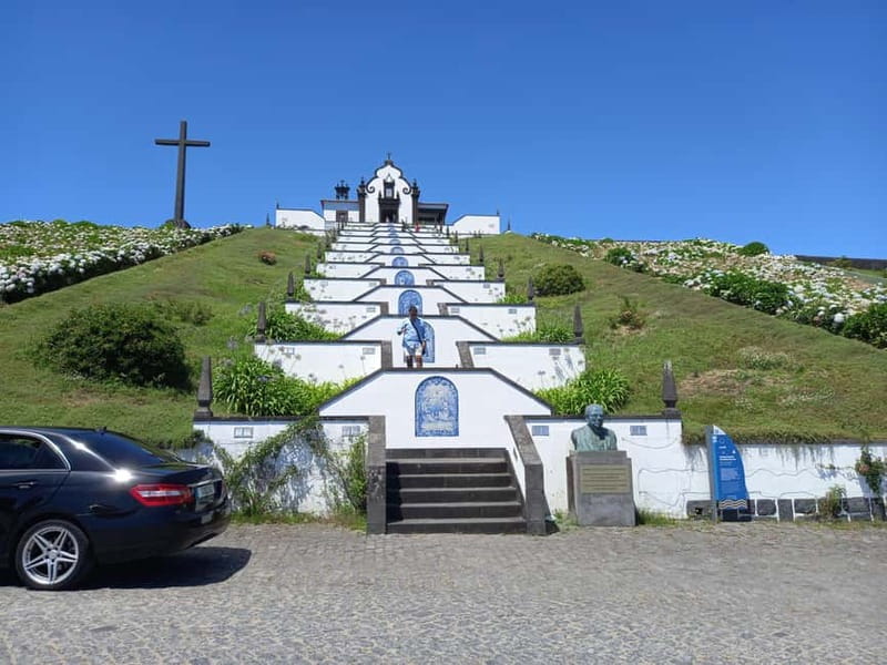 Furnas Volcano: Full Day Tour, Hot Springs & Waterfalls - Santa Iria Lookout starts the north-coast views
