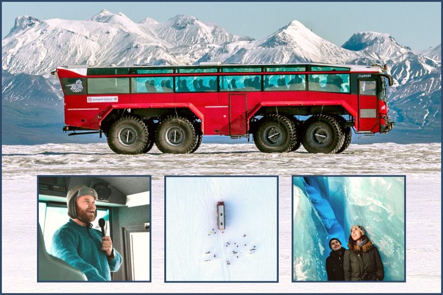 Gullfoss: Ice Cave and Glacier Tour in Glacier Monster Truck - What the red Sleipnir truck adds