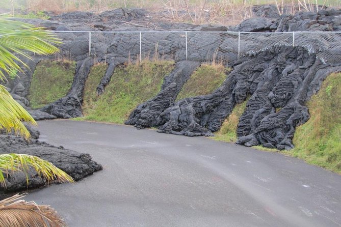 Hilo Shore Excursion: Volcano Safari Lava Caves & Black Sand - Lava Tree State Park shows what fire leaves behind