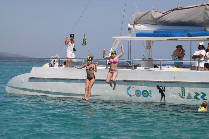 Jamaica Dunn's River Falls Party Cruise with Snorkeling - The catamaran ride gives you a different view of Ocho Rios