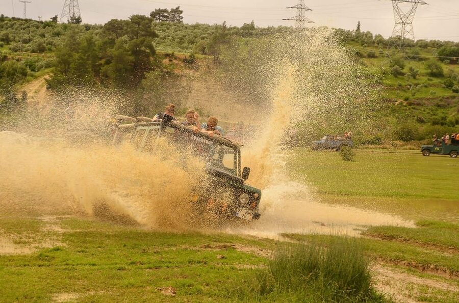 Jeep Safari-Lunch-Boat-Canyon-Waterfall-Foam,Water Party - Foam, water fights and the party side of the tour