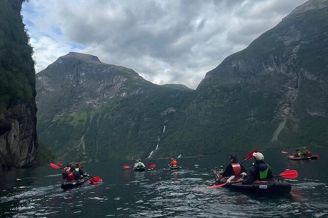 Kayak Tour with Waterfall Views in Geiranger - Emmy, David, and the guide support