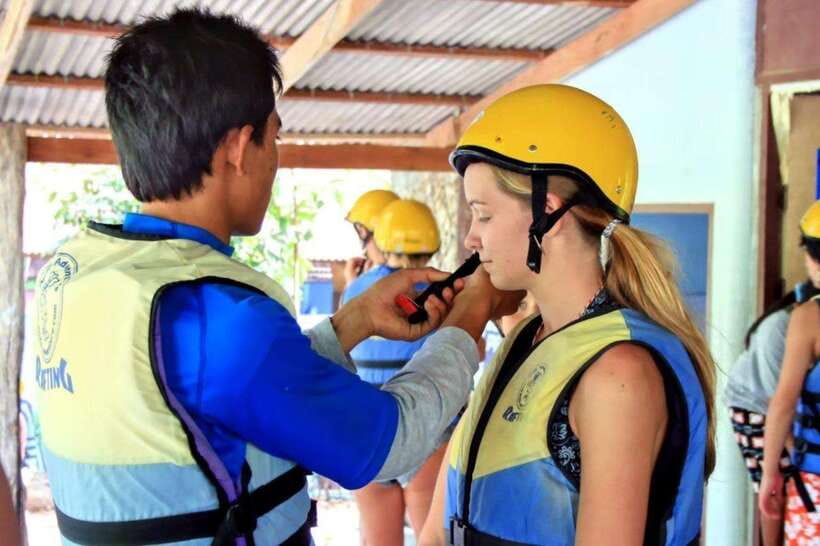 Krabi: 5km Rafting and Waterfall Tour - Getting ready for 5 kilometers on the water