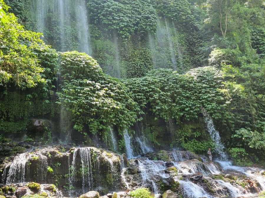 Lombok: Waterfall and Traditional Village Private Tour - Benang Stokel, twin falls in the forest