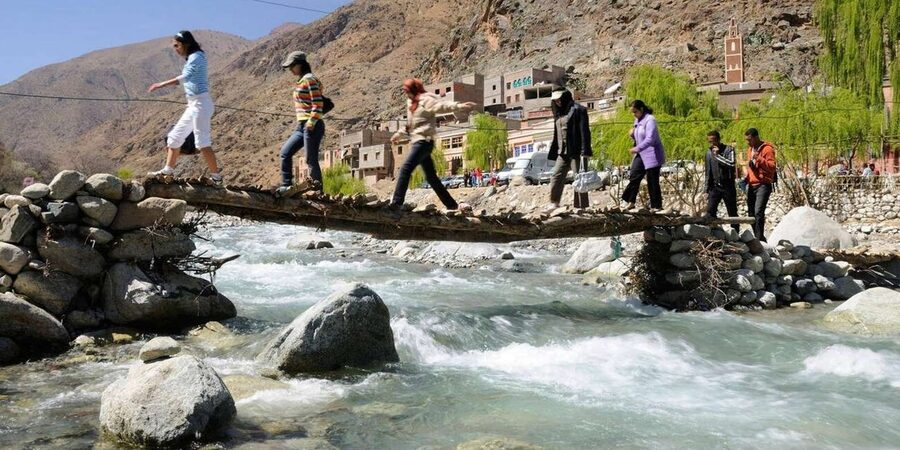 Marrakech: Ourika Valley Waterfalls & Atlas Mountains Trip - The waterfall payoff and the crowds around it