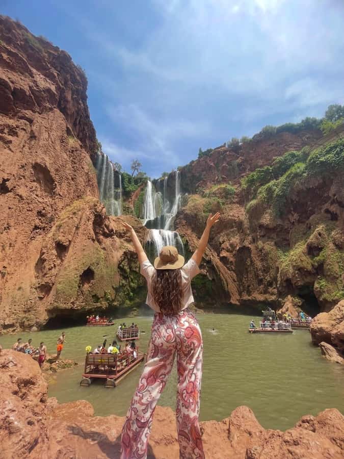 Marrakech: Ouzoud Waterfall, Guided Hike, Boat Ride & Lunch - Arriving at the waterfall and starting the walk