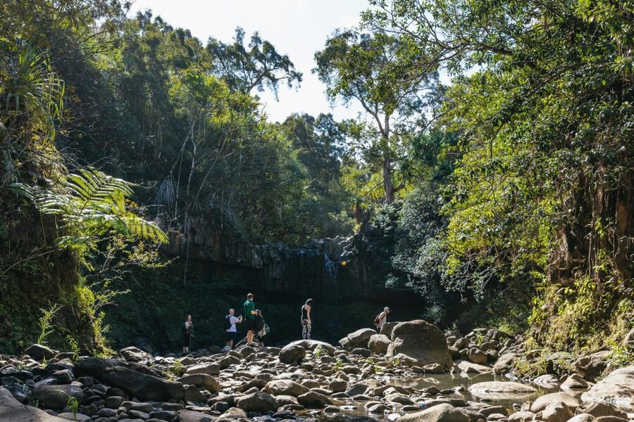 Maui: Rainforest Waterfalls Guided Hike with Picnic Lunch - A picnic beside a tumbling waterfall