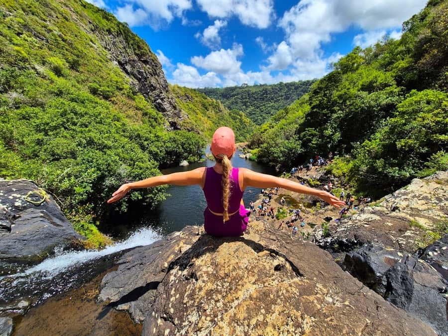 Mauritius-7 waterfalls short loop - Four waterfalls, swimming holes, and photo stops