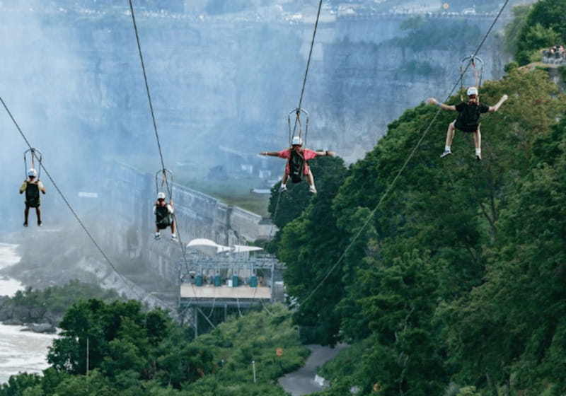 Niagara Falls, Canada: Early Bird Zip Line to The Falls - Returning uphill in an air-conditioned shuttle