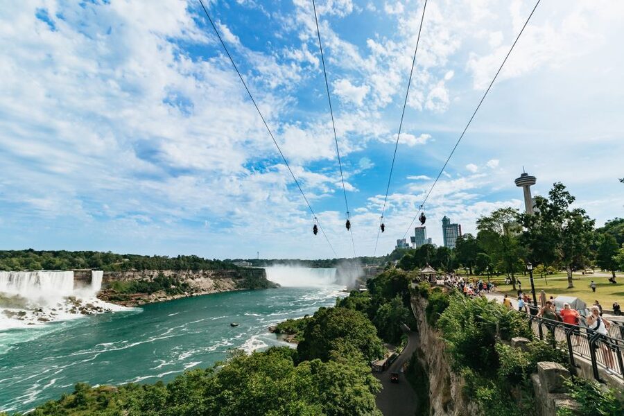 Niagara Falls, Canada: Zipline to The Falls - Landing below the Falls