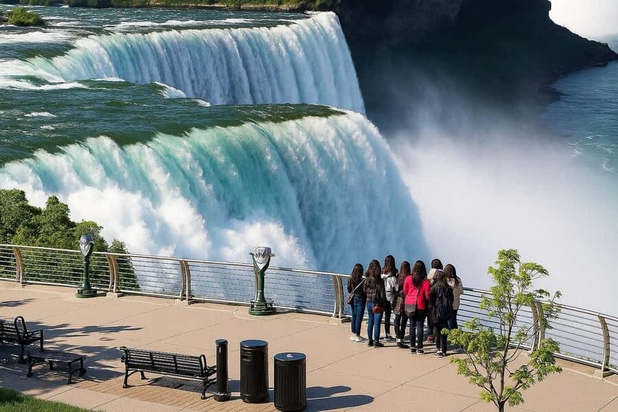 Niagara Falls, ON: Guided Tour with Boat, Skylon & Journey - Journey Behind the Falls and the sound of water