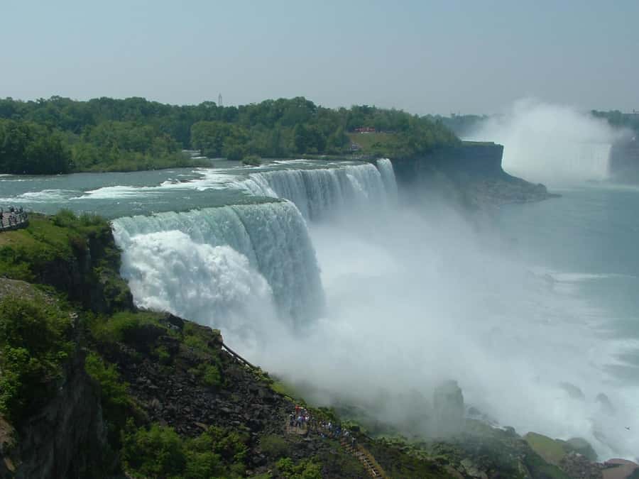 Niagra Falls, USA Side: Boat, Cave and Shuttle pass Tour - Goat Island viewpoints before the boat ride