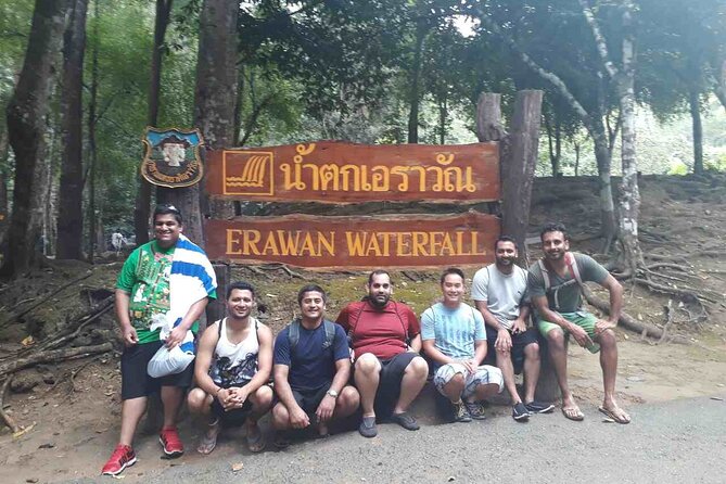 Private Erawan Waterfall, River Kwai, Death Railway Tour from Bangkok - Walking to Erawan’s terraced waterfalls