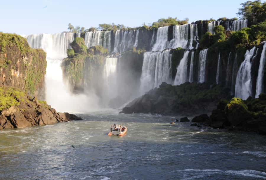 Puerto Iguazu: Argentine Falls & Great Adventure Boat - The boat heads into the falls, not just near them