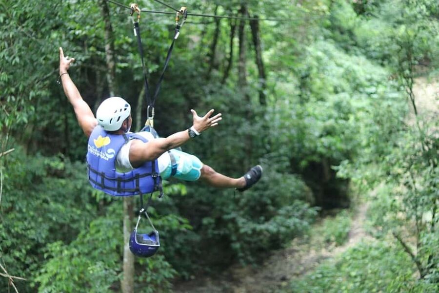Puerto Plata/Amber Cove: Zipline and Waterfalls with Lunch - The rainforest hike is part of the workout