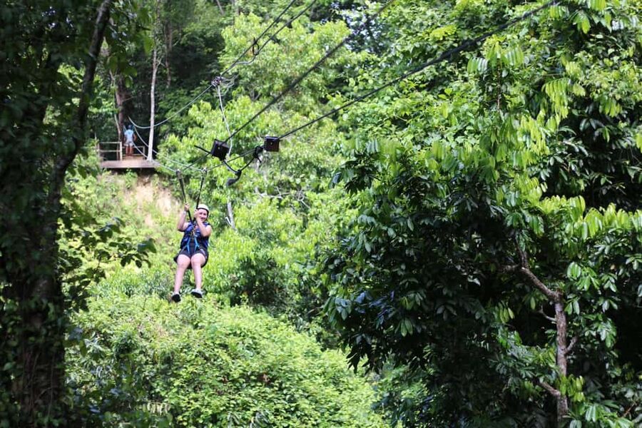 Puerto Plata/Amber Cove: Zipline and Waterfalls with Lunch - Rope bridges and the descent to waterfall seven