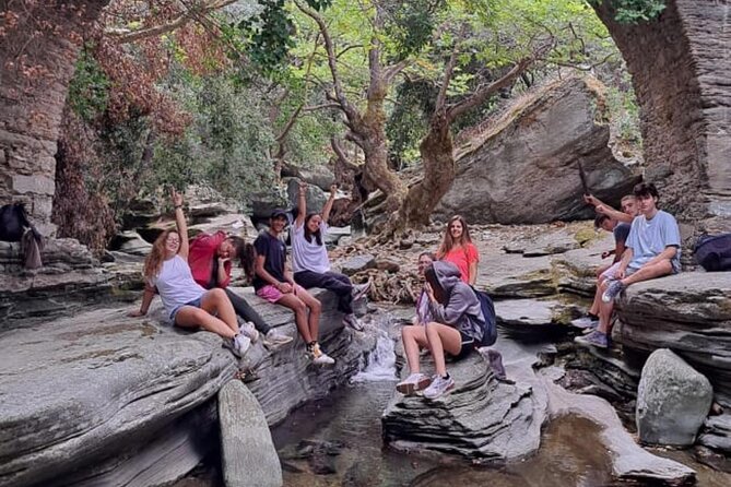 River Trekking to the Waterfall in Andros - Gerolimni waterfall and the cold clear pool