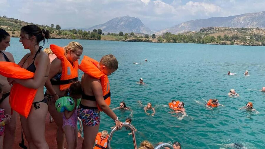 Side: Guided Tour and Electric Catamaran Cruise, Waterfall - Green Lake, electric catamaran, and lunch at Gölbaşı