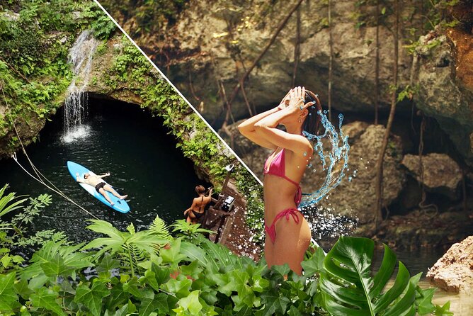 Small Group 3 Waterfall Cenotes Experience - Cenote Verde Lucero and the first swim