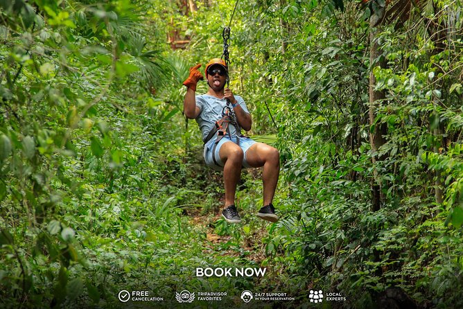 Small Group 3 Waterfall Cenotes Experience - Jump platforms and the included rope-style zipline